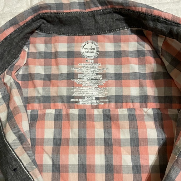 🔖Wonder Nation Short Sleeve Collared Button Down Shirt Boy Size Medium - Picture 3 of 3